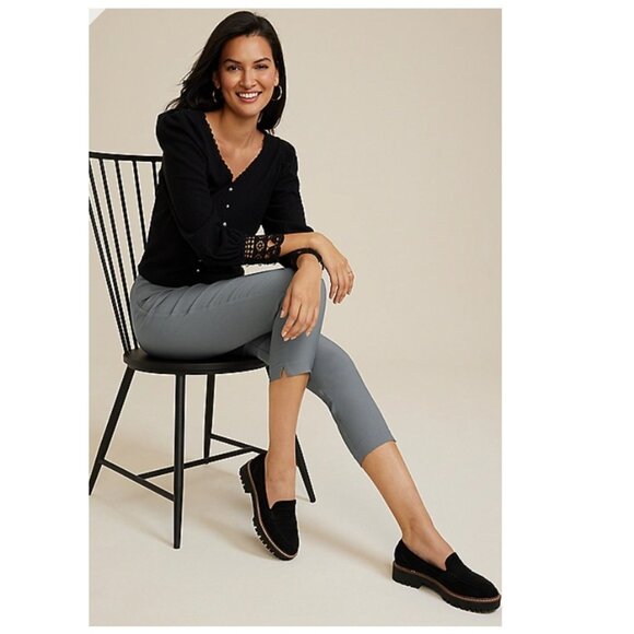 Maurices Bengaline Textured High Rise Skinny Cropped Dress Pant - XL - Picture 4 of 6